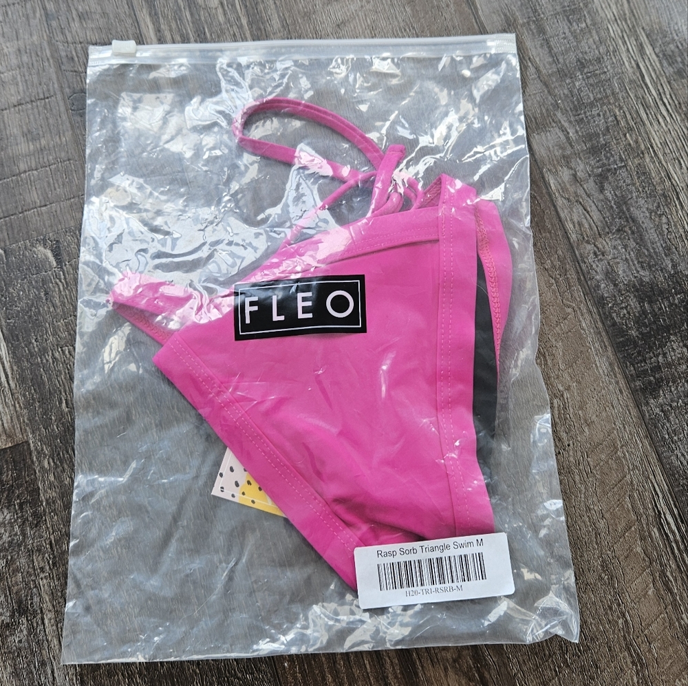 Fleo Raspberry Sorbet Triangle Bikini Top - Picture 3 of 5